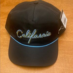 Bad Birdie Black Hat with Blue and Gold Script
